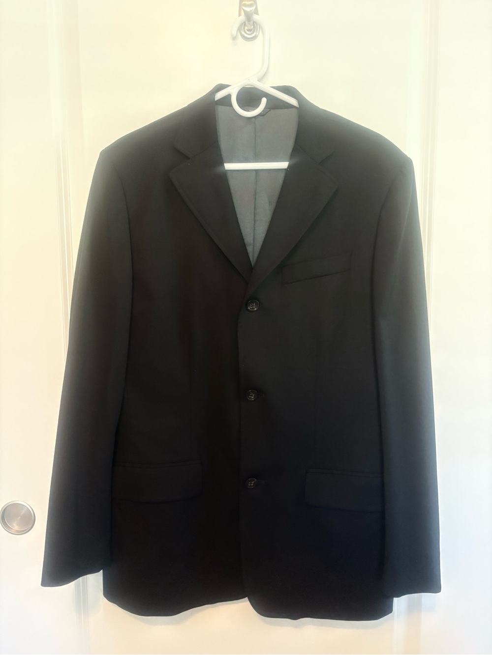 Banana Republic Men's Black Three-Button Notch Lapel Suit Jacket